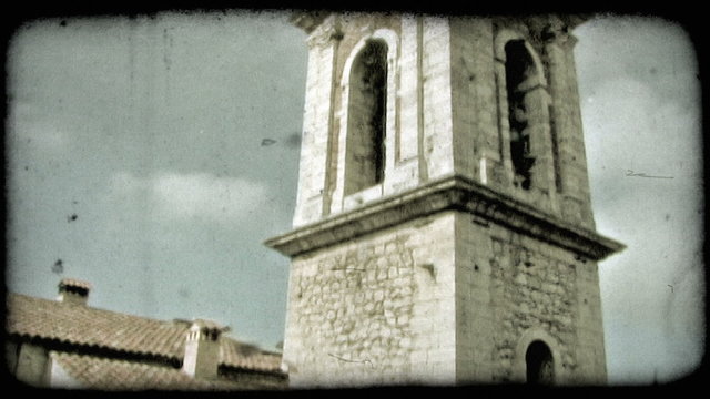 Bell Tower 1. Vintage stylized video clip.