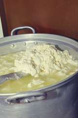 Traditional cheese making in Albanian village Lepushe