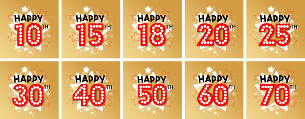 Happy 10th Birthday to Happy 70th Birthday