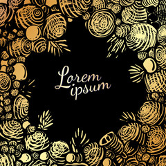 Vintage design golden elements border