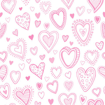 Seamless pattern with valentine hearts. Vector illustration