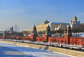 Obraz premium Moscow Kremlin on winter
