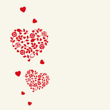 red hearts floral arrangement cream background clip art preview