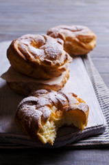 Round cake with cream