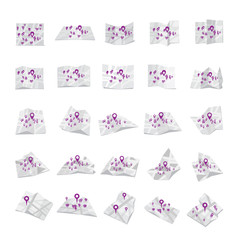 Map Icons Set - Isolated On White Background - Vector Illustration, Graphic Design, Editable For Your Design