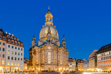 Fototapeta na wymiar Dresden. Frauenkirche church at night.