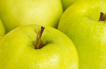 close up photograph of delicious green apples