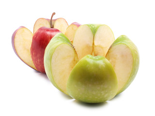 Fresh cute apple on white background
