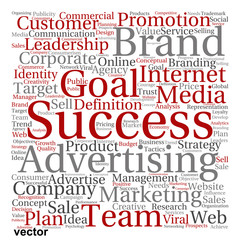 Vector conceptual business leadership word cloud