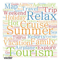 Vector conceptual tourism or travel  word cloud
