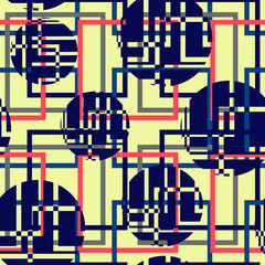 Obraz premium Seamless pattern of geometric circles