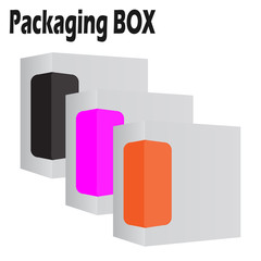 Set of Modern Software Product Package Box 