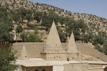 Rooftop of a Yezidi temple in Lalish