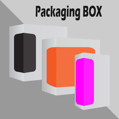 Set of Modern Software Product Package Box 
