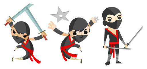 Fototapeta premium ninja characteres