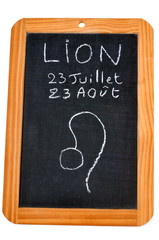 Ardoise avec signe du lion