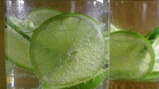 Mineral water soda with lime 
