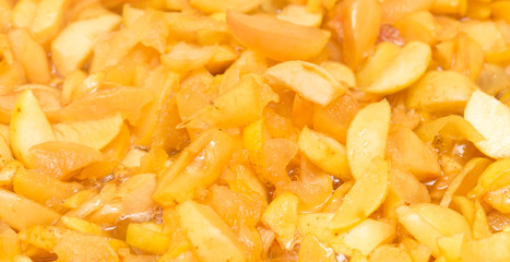 juicy apple jam as background