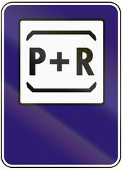 Road sign used in Slovakia - Park and ride