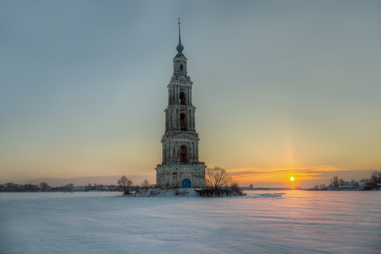 Church on the Volga River near the town of Kalyazin.