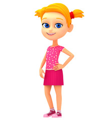 3d rendered illustration. Girl isolated on white background.
