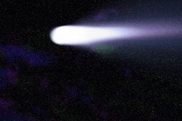 blue comet on the space with colorful nebula © Metallic Citizen