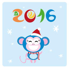 2016 with cute monkey