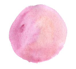 Watercolor hand drawn isolated pink and orange spot. Raster illustration
