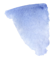 Watercolor hand drawn isolated blue spot. Raster illustration