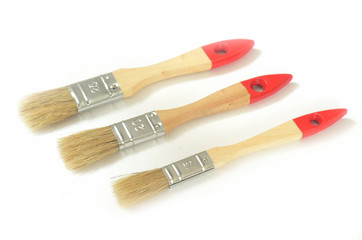 Paint brushes on a white background