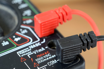 Detail of electrical multimeter tester