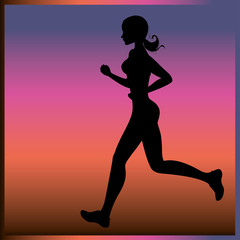 Fototapeta na wymiar Sport Woman Run Fitness Girl Jogging Vector Illustration