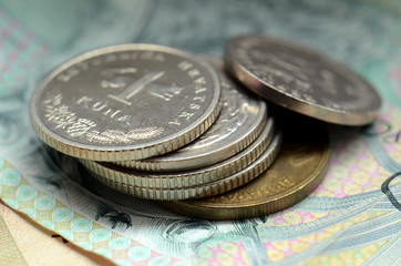Coins and banknotes detail