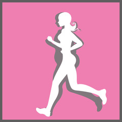 Obraz na płótnie Canvas Running woman , fitness concept .