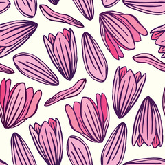 Fototapeta na wymiar Flower magnolia seamless pattern background vector. Floral textile pattern.