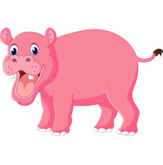 Obraz na płótnie Canvas illustration of Cute hippo cartoon