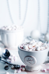 Cup of hot cocoa with marshmallows 