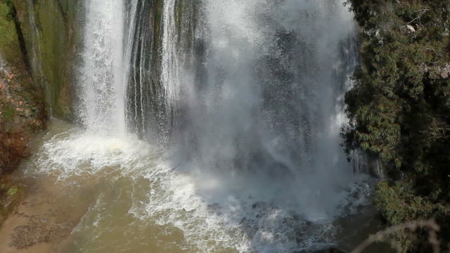 Stock Footage of the bottom of Tahana waterfall in Israel.