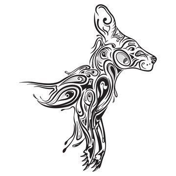 Kangaroo zentangle stylized, vector, illustration, freehand pencil