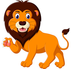 Cartoon lion roaring