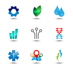 Set of colored icons.