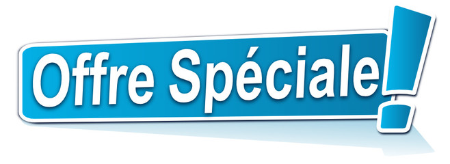 offre spéciale sur étiquette bleue