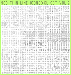 Thin line icons exclusive XXL icons set
