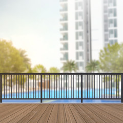 Balcony And Terrace Of Blur Exterior Background