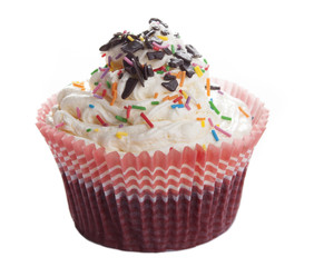  Cupcakes with chocolate chips and colored sprinkles