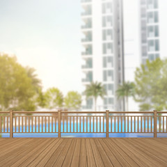Balcony And Terrace Of Blur Exterior Background