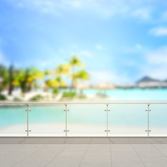 Obraz premium Balcony And Terrace Of Blur Nature Background