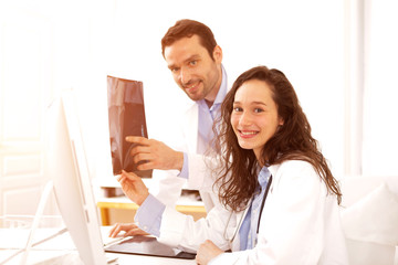 Doctor and nurse working as a medical team