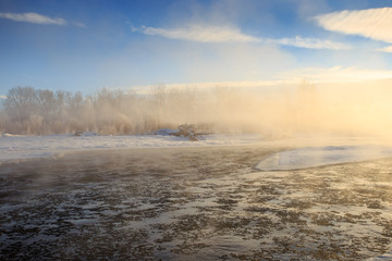 Ice and Fog on the River.