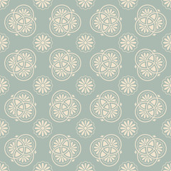 Elegant antique background image of round line flower pattern.